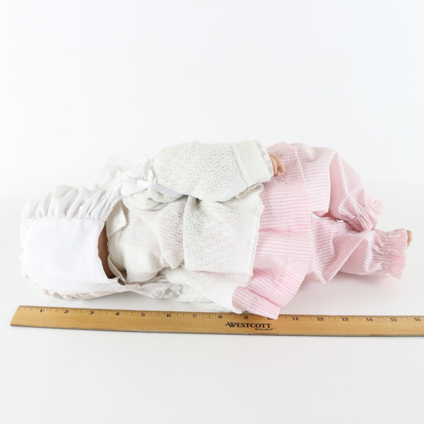 Angela Sutter White & Pink Clothing Large 16" Vinyl Baby Doll W/ Hat