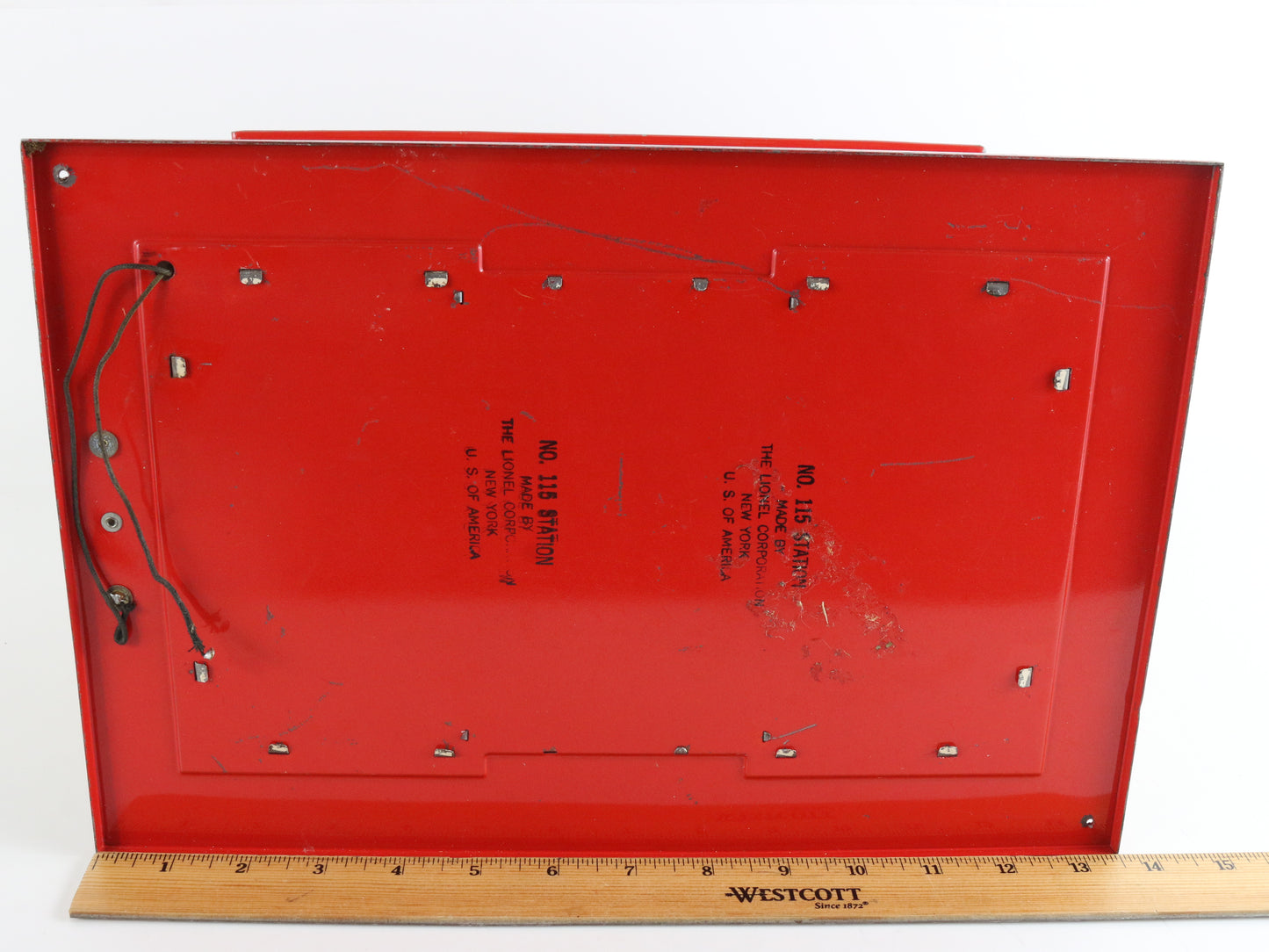 City Passenger Train Station Red & White Tinplate Lionel O 115 Tinplate classic station building for O gauge