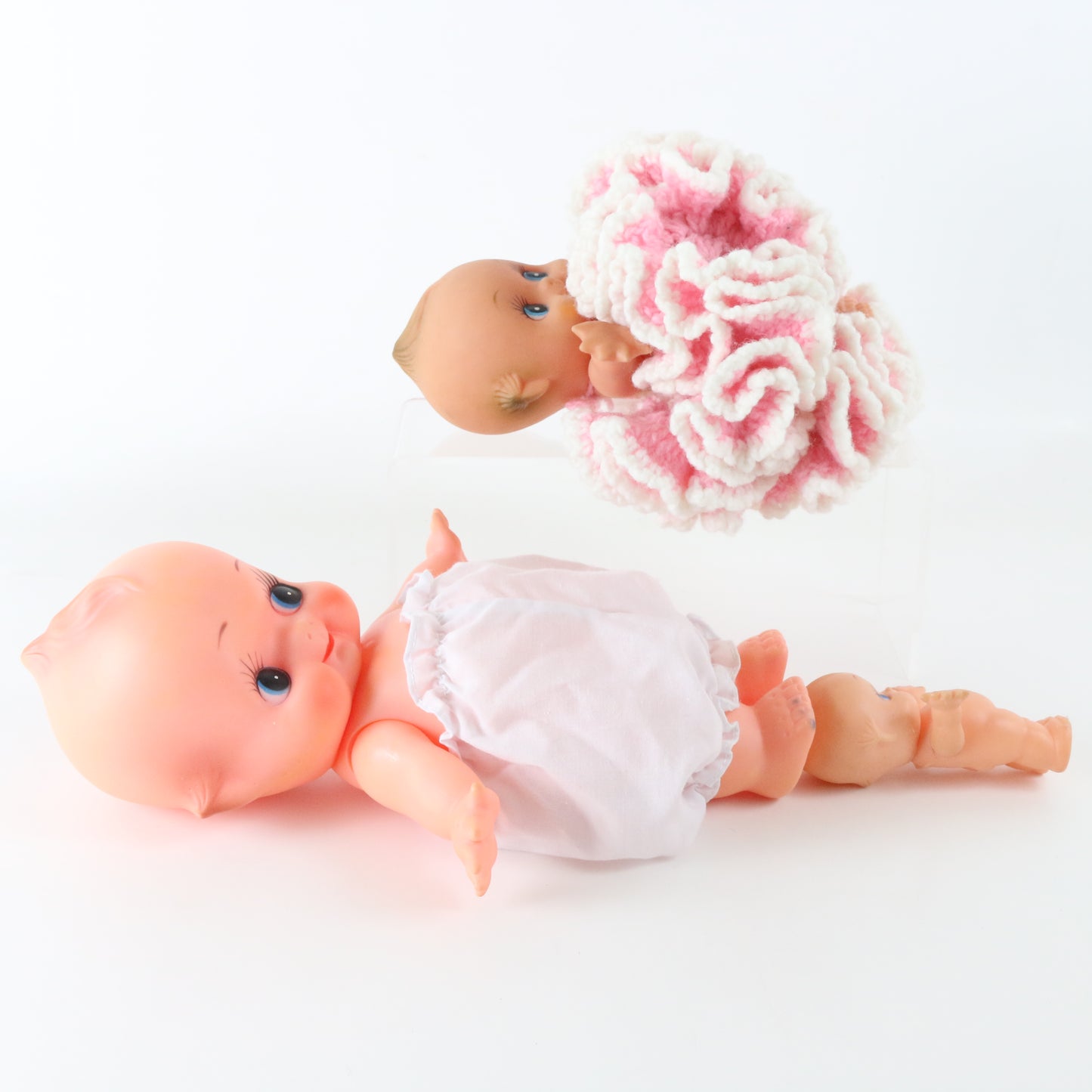 Lot Of 3 Vintage Kewpie Dolls Various Sizes W/ Custom Clothing Taiwan