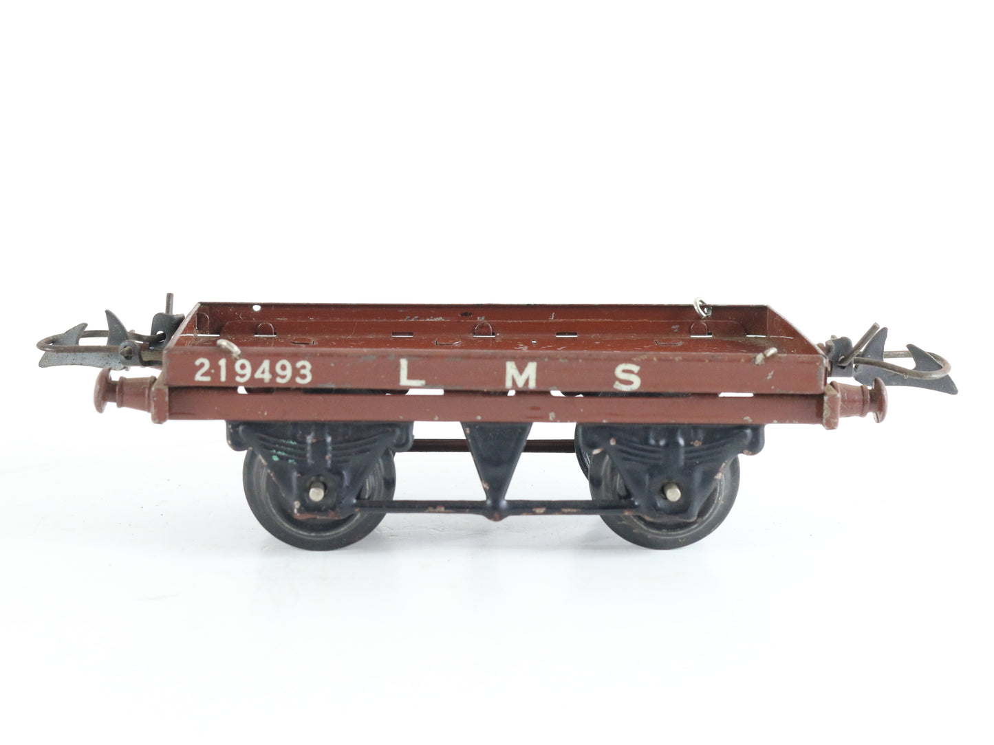 Hornby Meccano O LMS 219493 Low Side Gondola FLAT Car Tin Train prewar open-top freight wagon collectible