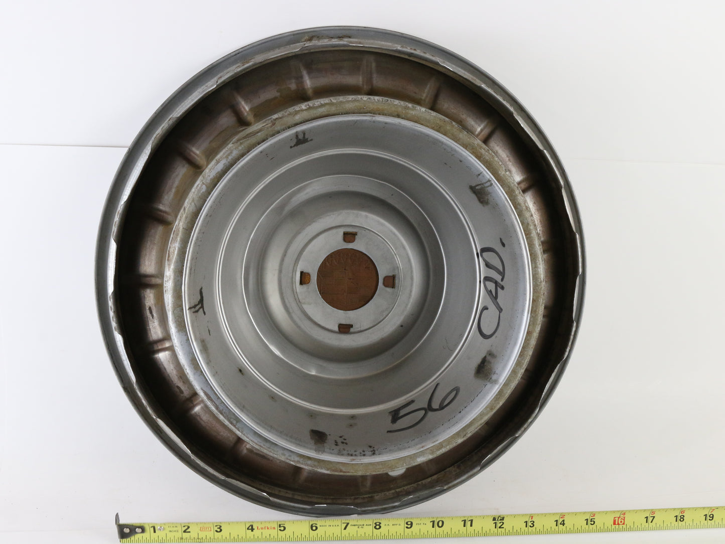 Lot Of 2 Vintage 1956 Cadillac Metal Wheel Hubcaps 16"