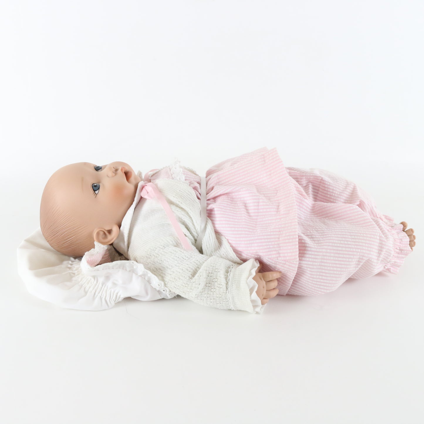 Angela Sutter White & Pink Clothing Large 16" Vinyl Baby Doll W/ Hat