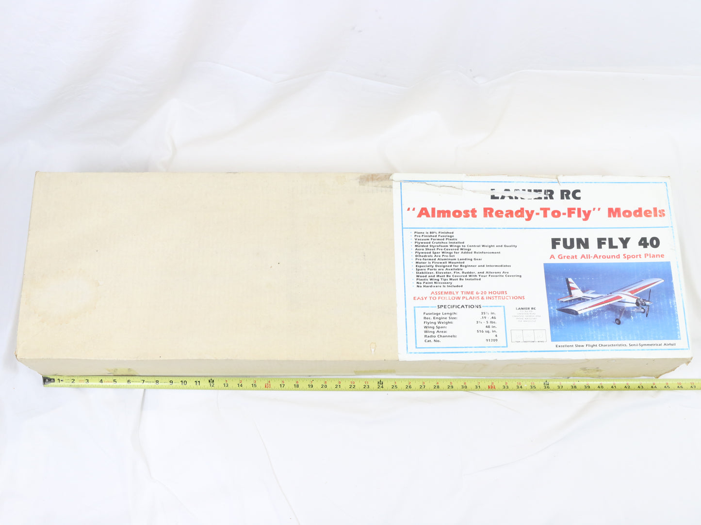 Lanier RC Fun Fly 40 48" Wingspan Plastic & Plywood Plane Kit