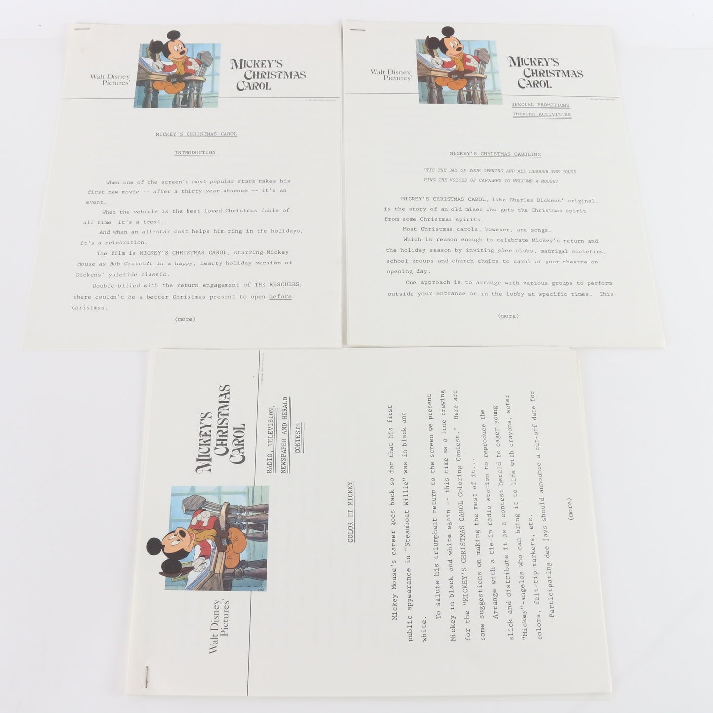 Vintage Disney Mickey’s Christmas Carol & Jungle Book Promotional Kit