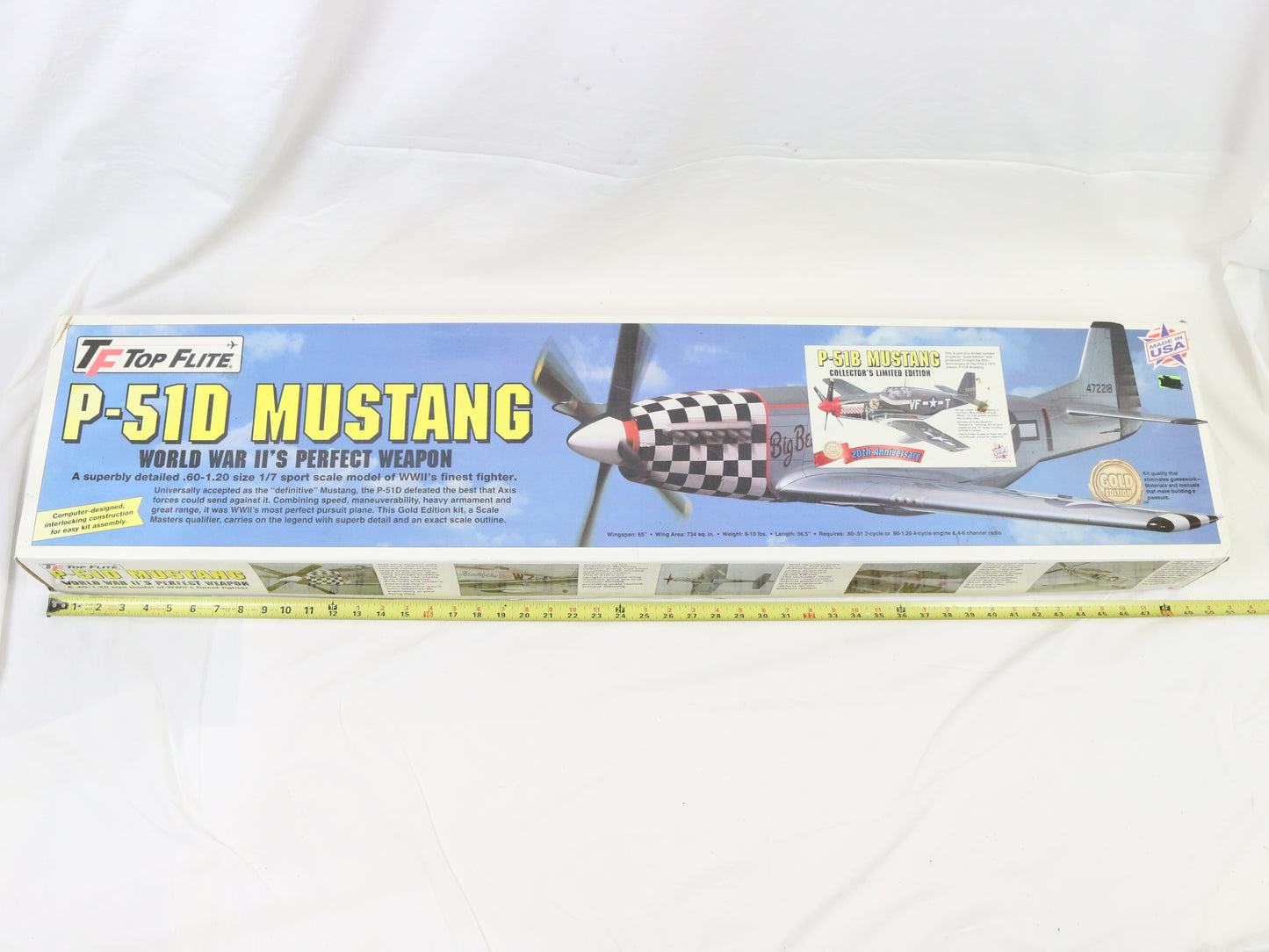 Top Flite Gold P-51d Mustang WW2 CE 1:7 65" Wingspan