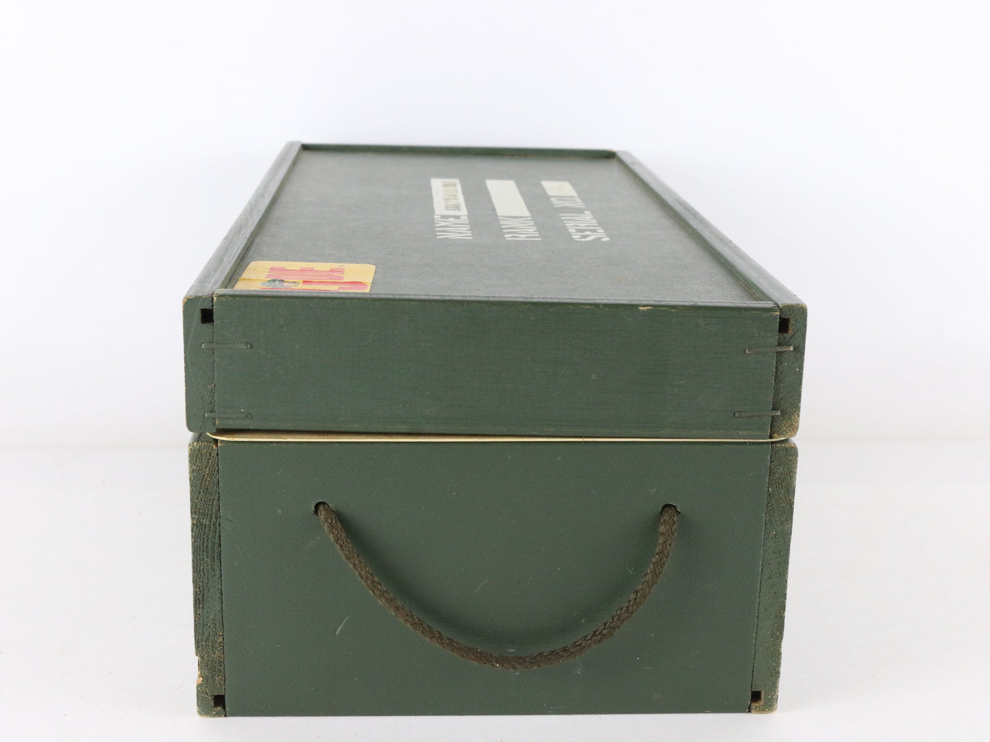 1960s Hasbro Gi Joe Wooden Green Military Footlocker Case W/ Tray