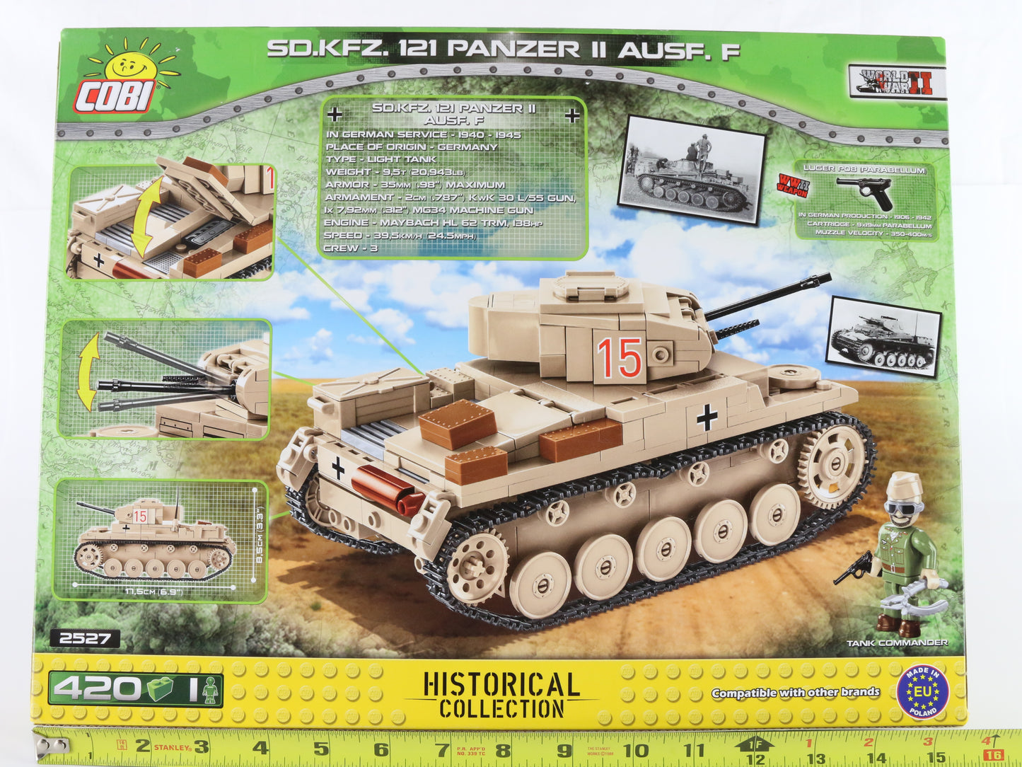 Sd.kfz 121 Panzer II Ausf F Light Tank German WW2 Historical Cobi 2527