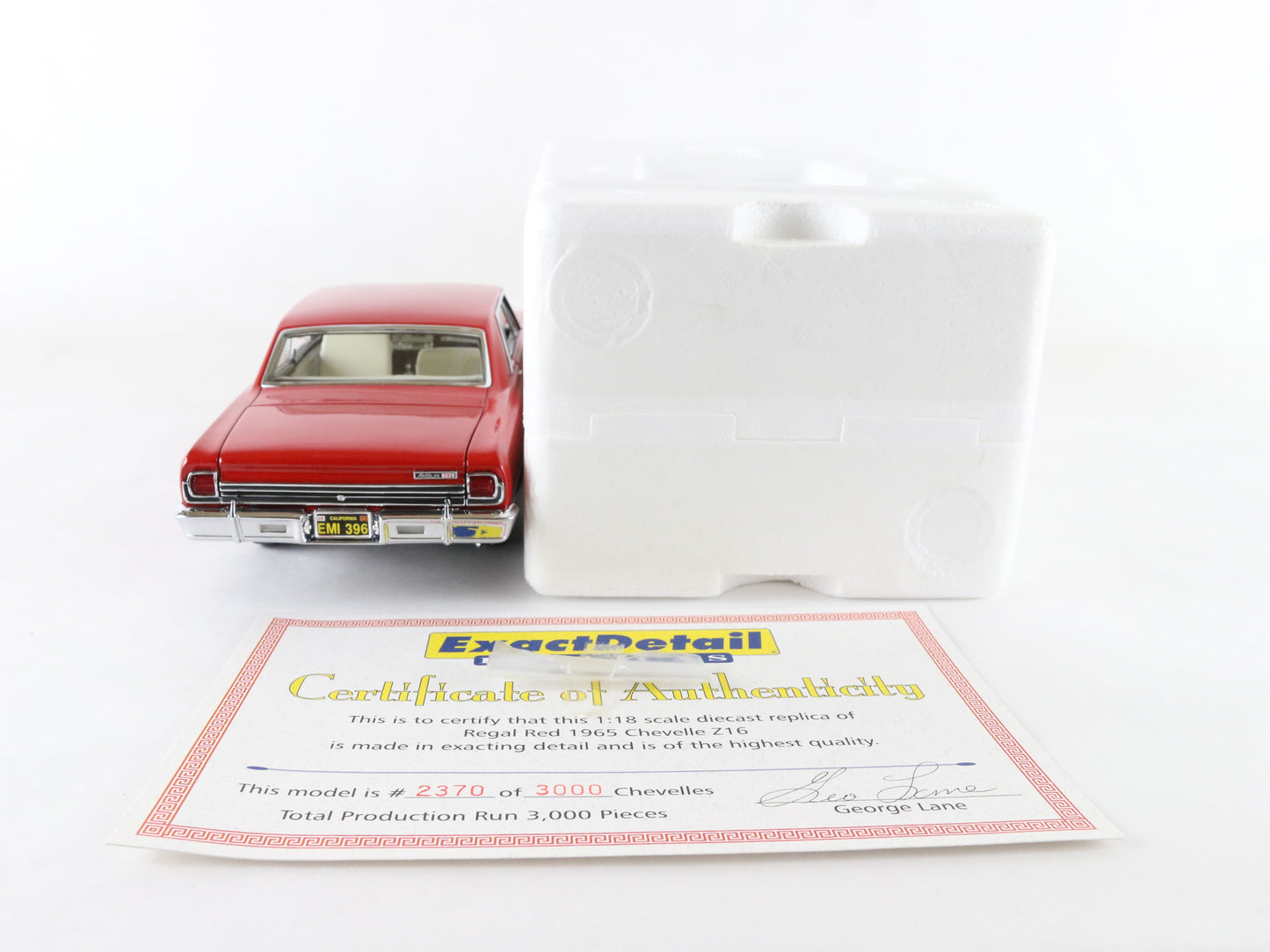 1965 Chevy Chevelle Z16 Malibu SS Red Exact Detail 1:18 Diecast 2370/3000 501