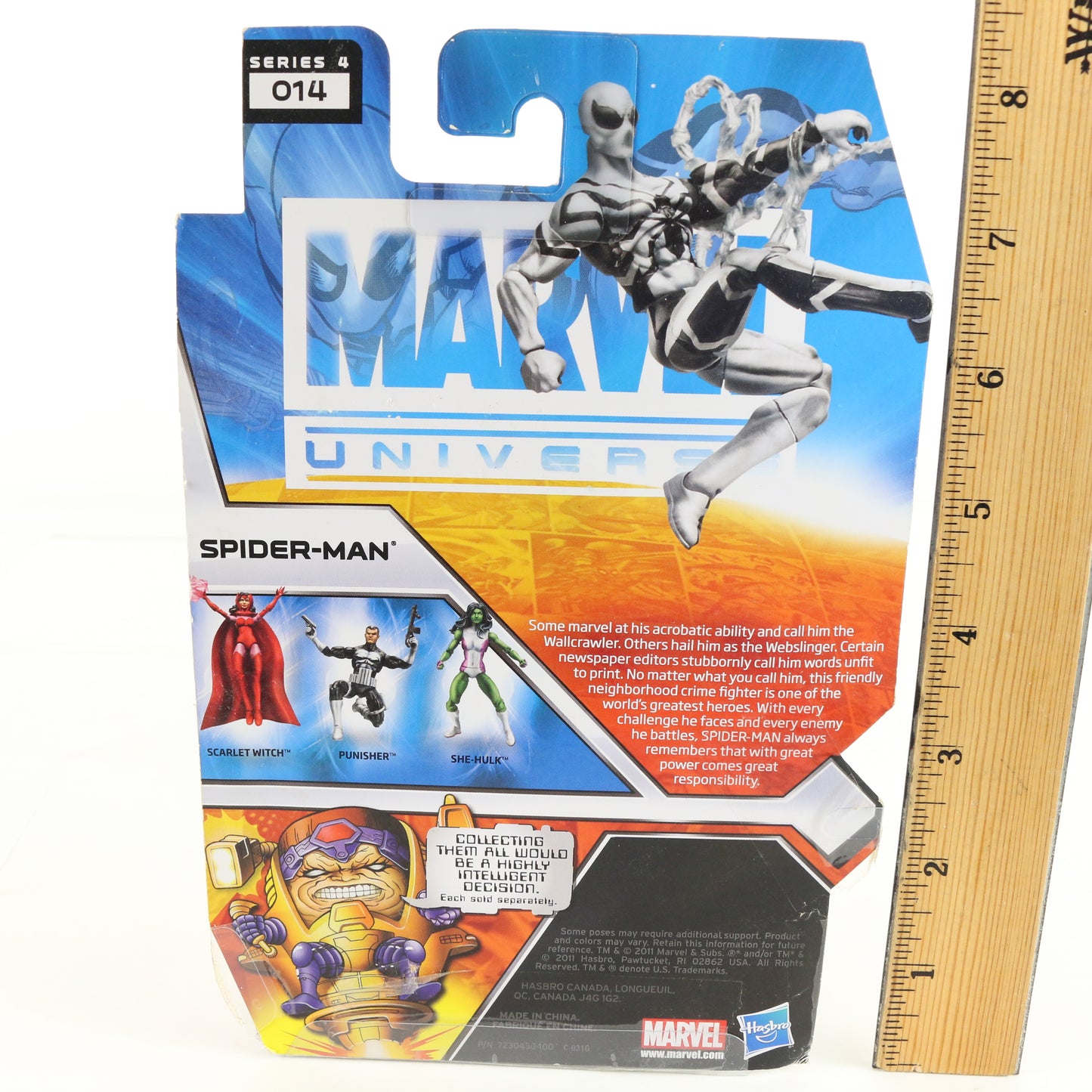 Marvel Universe Series 4 014 Spider-Man White Hasbro 3.75” WHITE VARIANT