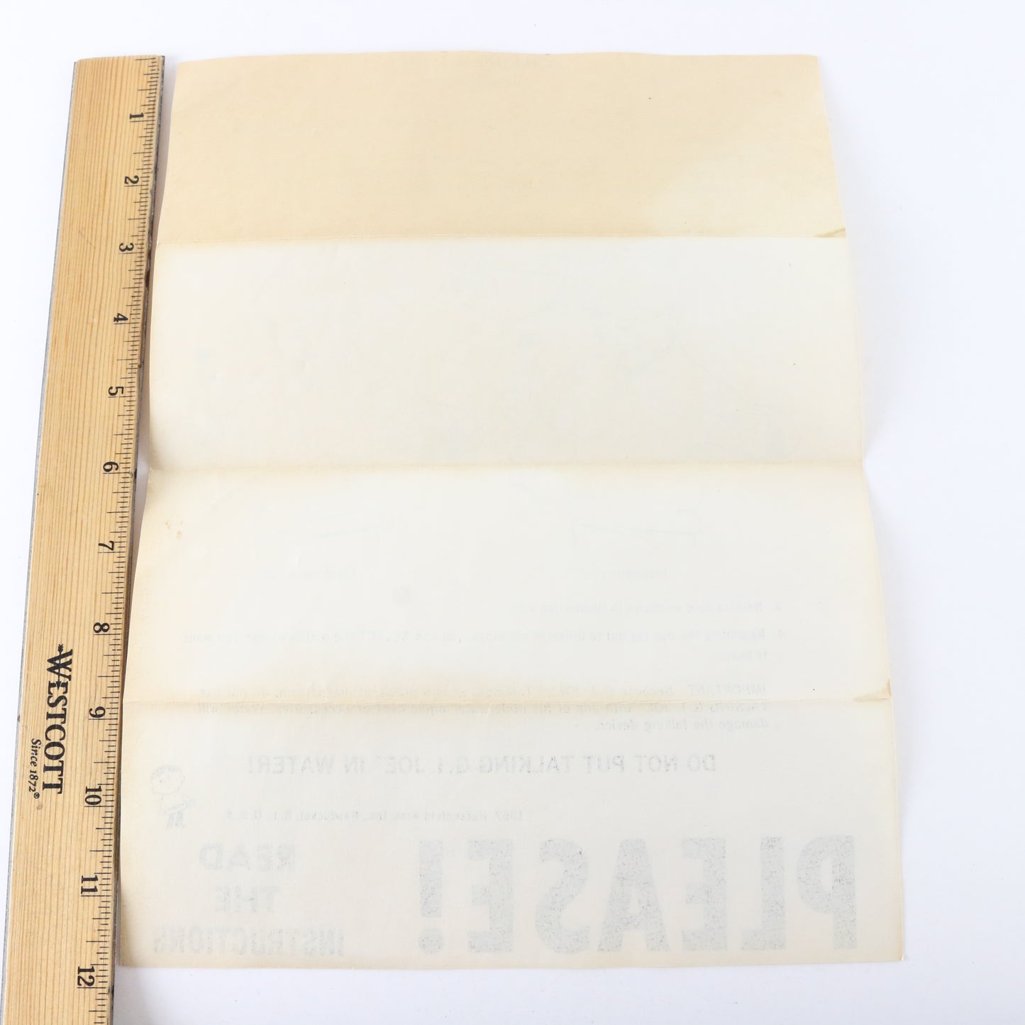 1967 Hasbro Talking Gi Joe Instructions Paper Sheet