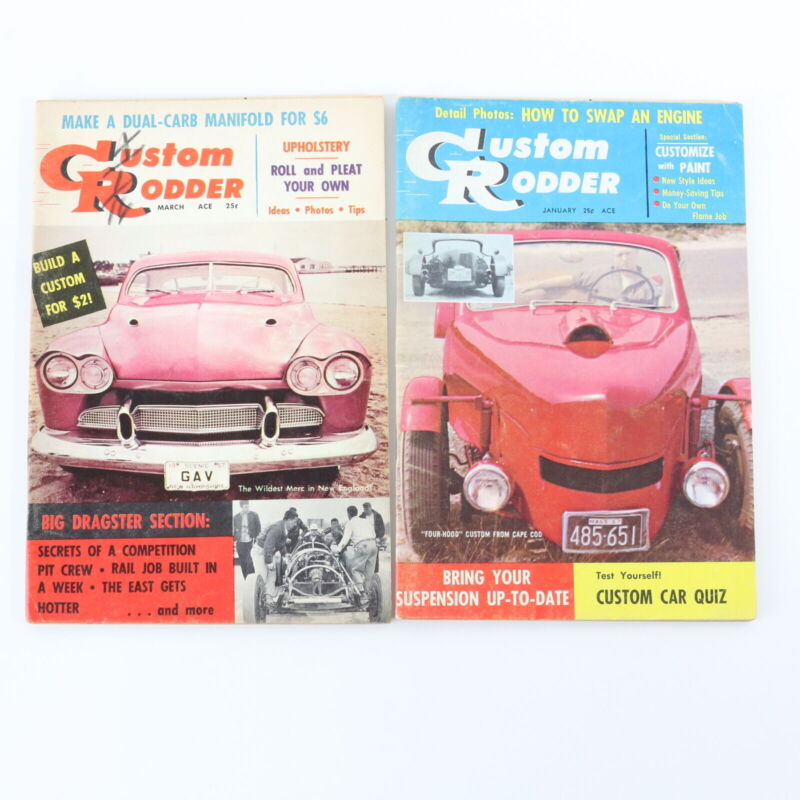 Lot Of 5 Custom Rodder Jan Mar Apr 1958 Vintage Car Magazines