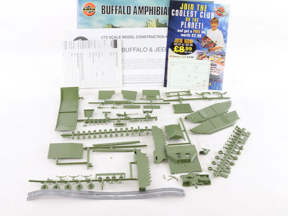 LVT-4 Buffalo Amphibian & Jeep Troop Carrier FMC Airfix 1:72 02302 Military Kit