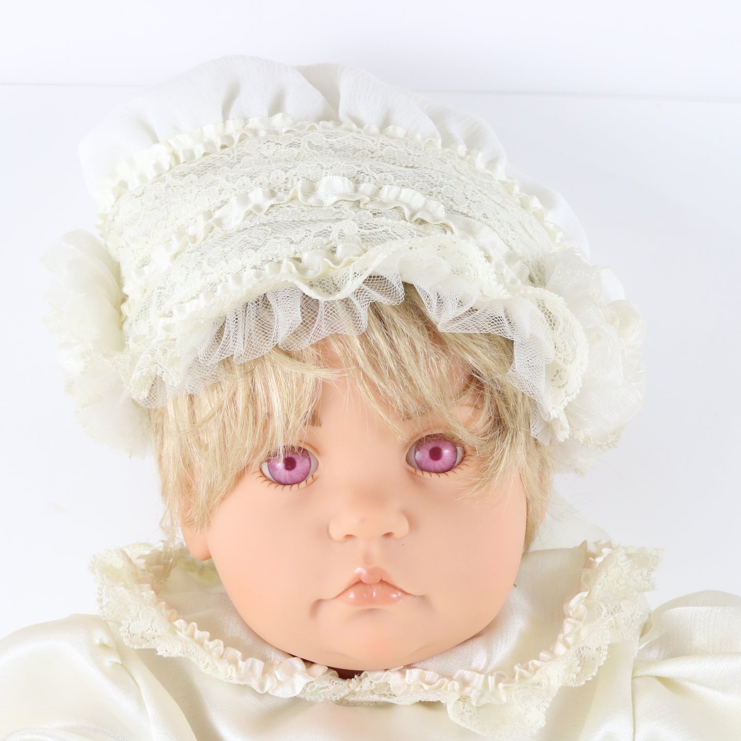 Gotz White Dress & Cowl Girl Large 20" Vinyl Baby Doll
