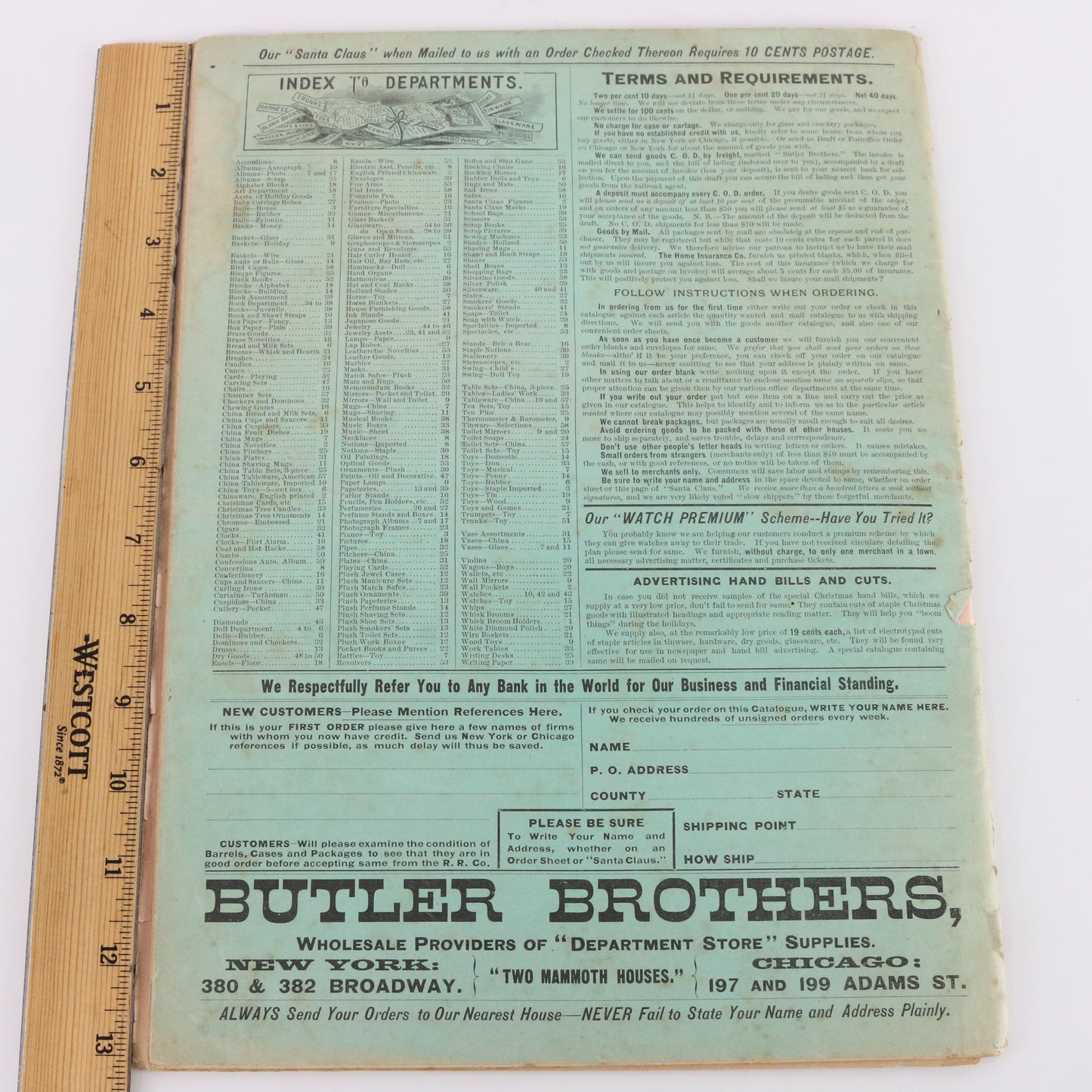 Antique 1886 Butler Brothers Santa Claus Merchants Holiday Catalog Original