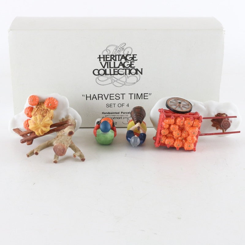 Dept 56 Heritage Village Harvest Time Set Of 4 Porcelain Christmas 5941-2