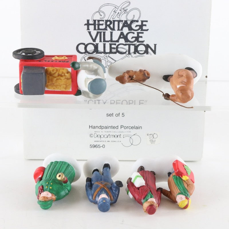 Dept 56 Heritage Village City People Set Of 5 Porcelain Christmas Figures 5965-0
