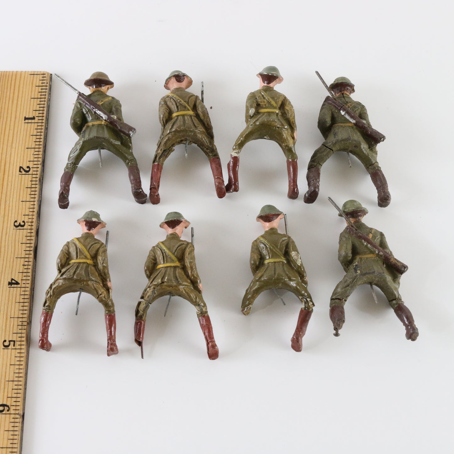 1930s Lineol WWI sitting soldiers German composite war-era collectibles