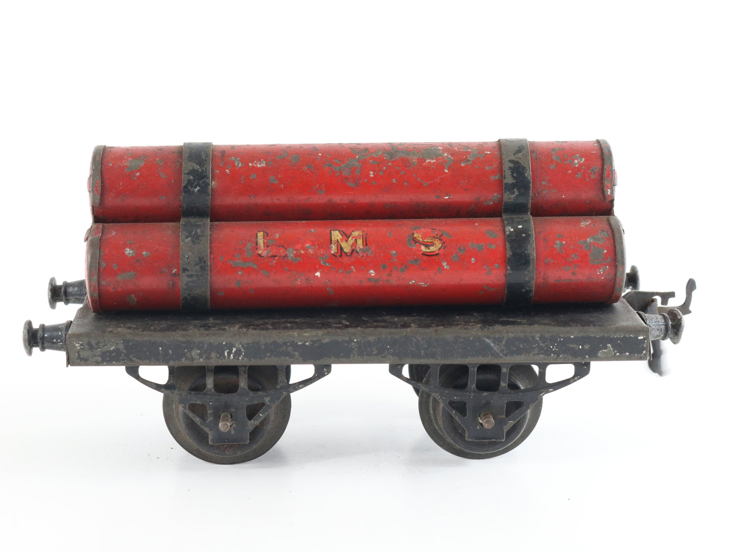 LMS Gas Cylinder Wagon Freight Car Red Hornby Meccano O Model Train unique tanker wagon for British rail