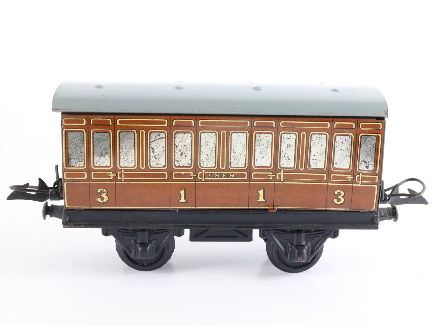 Hornby Meccano O LNER 1st & 3rd Class Passenger Coach Car Model Train classic British tinplate rail coach