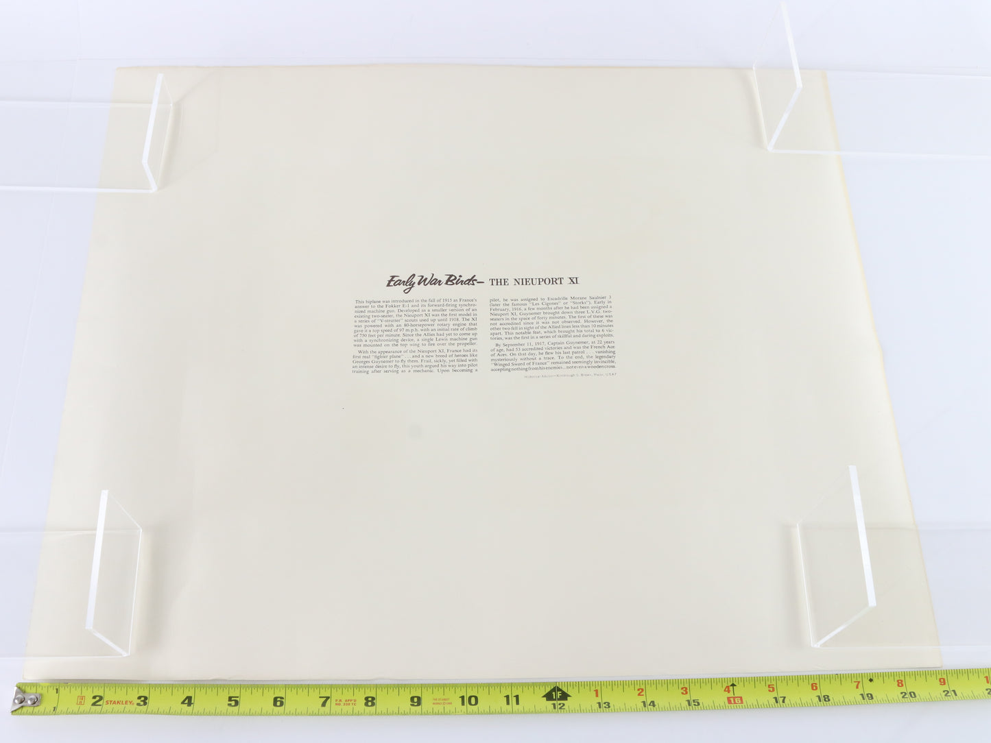 Guynemer Feb 1916 Nieuport XI Early WWI Aviation Historical Print 21"