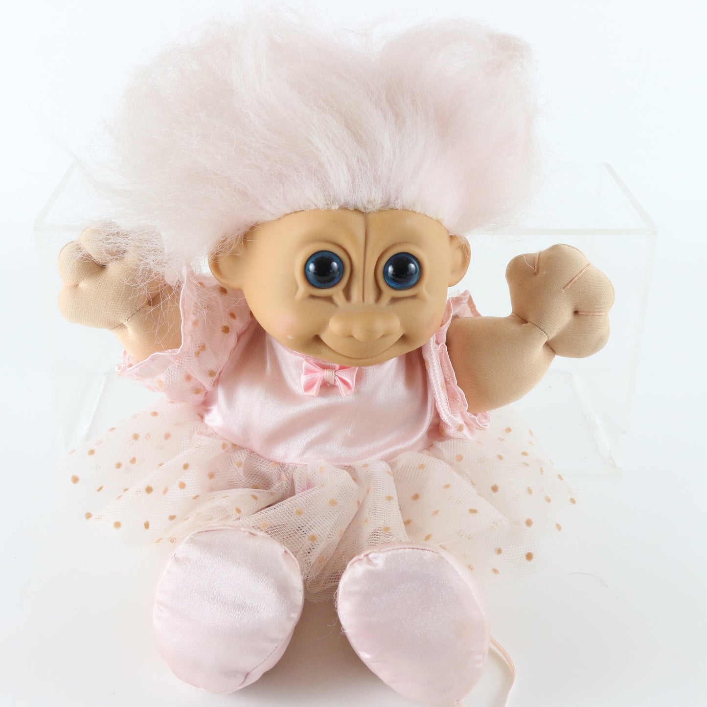 Troll Pink Ballerina Fabric & Vinyl 12" Doll Russ Berrie & Co 2324