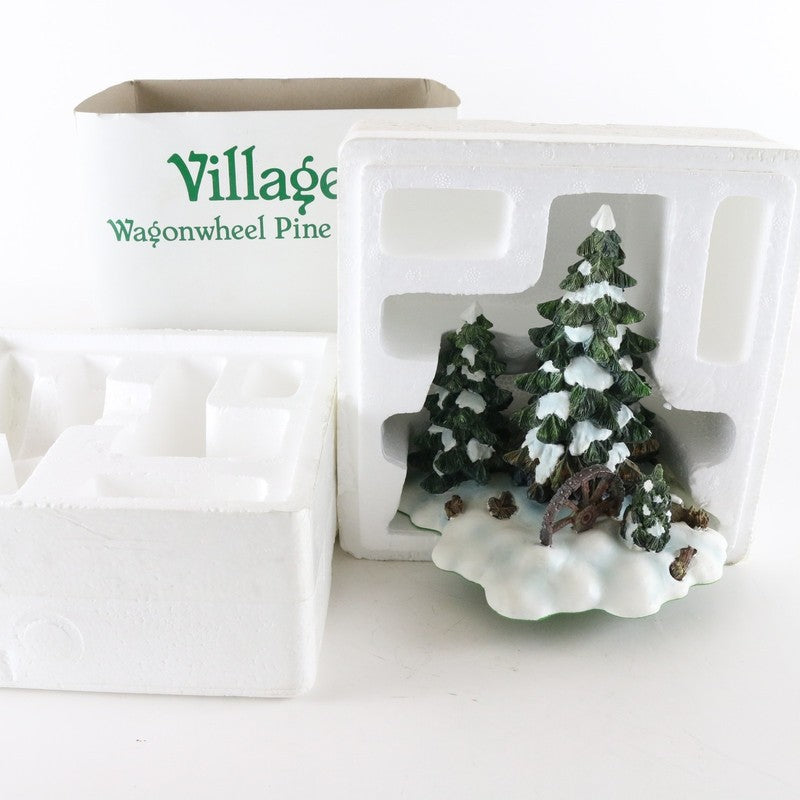 Dept 56 Village Wagon Wheel Pine Grove Porcelain Christmas 52617