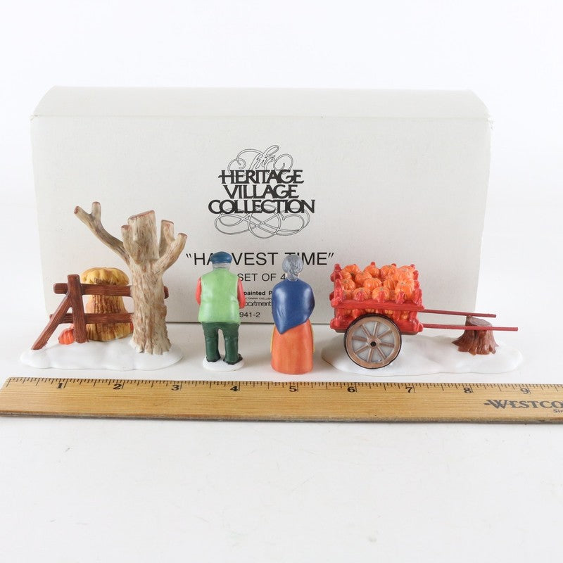 Dept 56 Heritage Village Harvest Time Set Of 4 Porcelain Christmas 5941-2