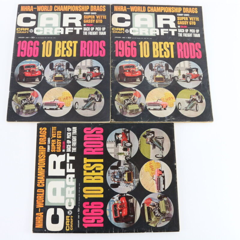 Lot Of 6 Car Craft January & February 1967 Vintage Car Magazines