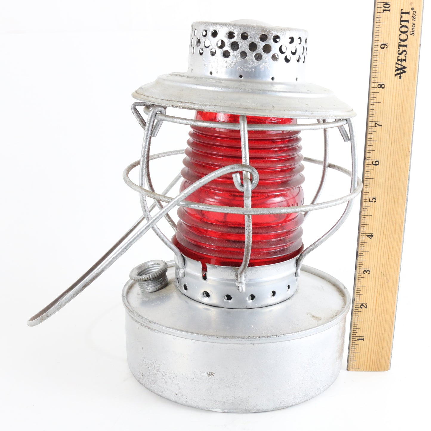 BC Electric Railway Handlan Red Fresnel Globe Railroad Lantern St Louis 9.75" collectible railway lantern lighting