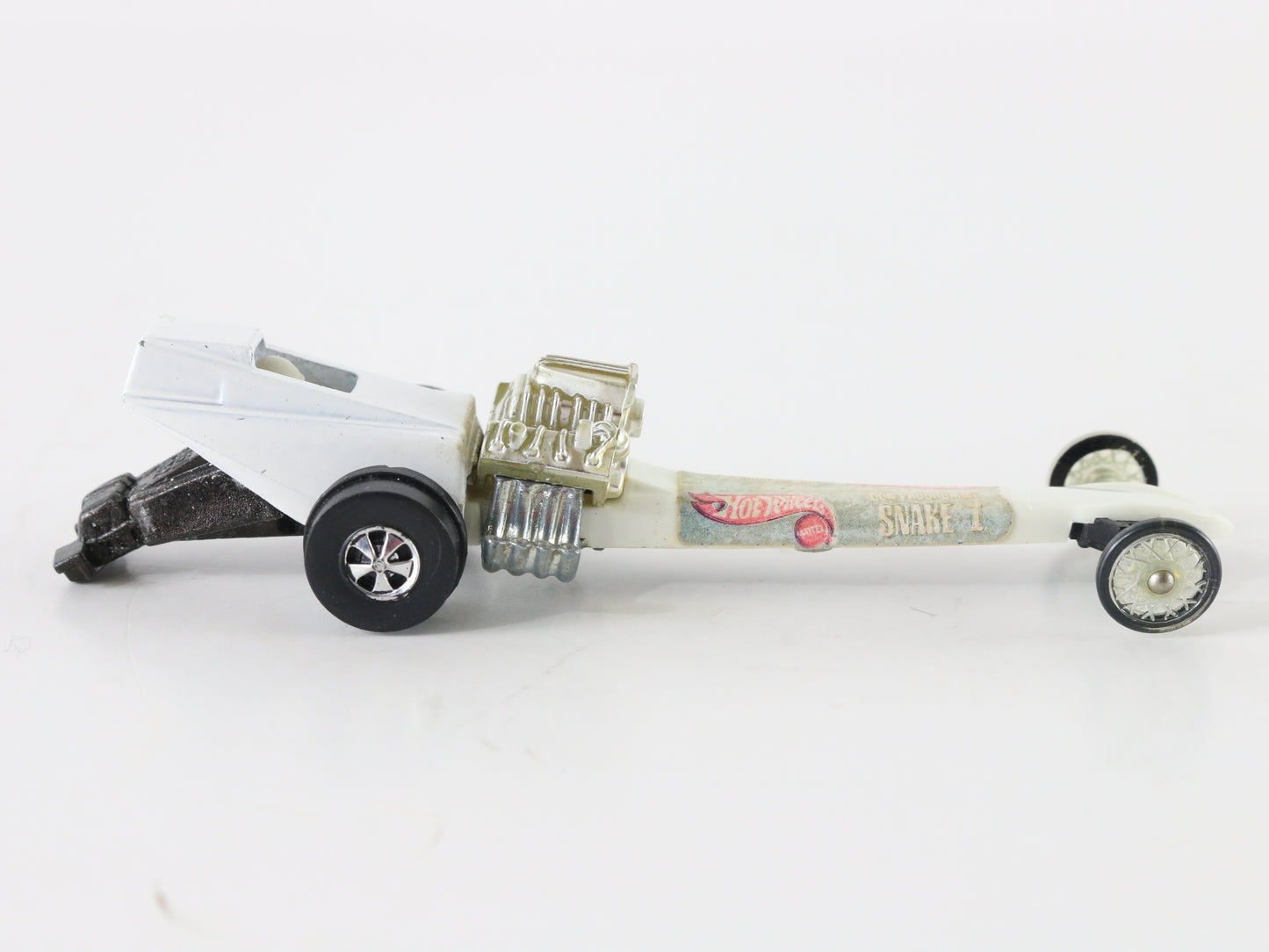 Vintage Hot Wheels Snake 1 Fuel Dragster Don Pruhomme White Mattel 1:64 5951002
