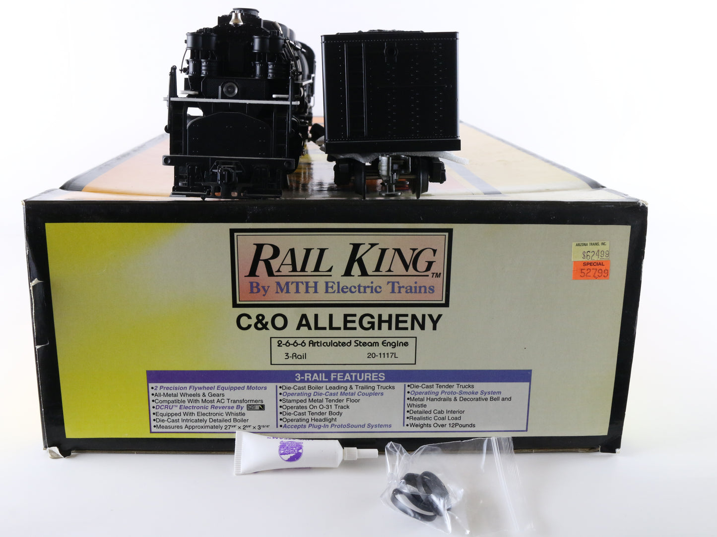 MTH O 20-1117l Chesapeake Ohio Allegheny 2-6-6-6 Articulated Steam Loco #1604