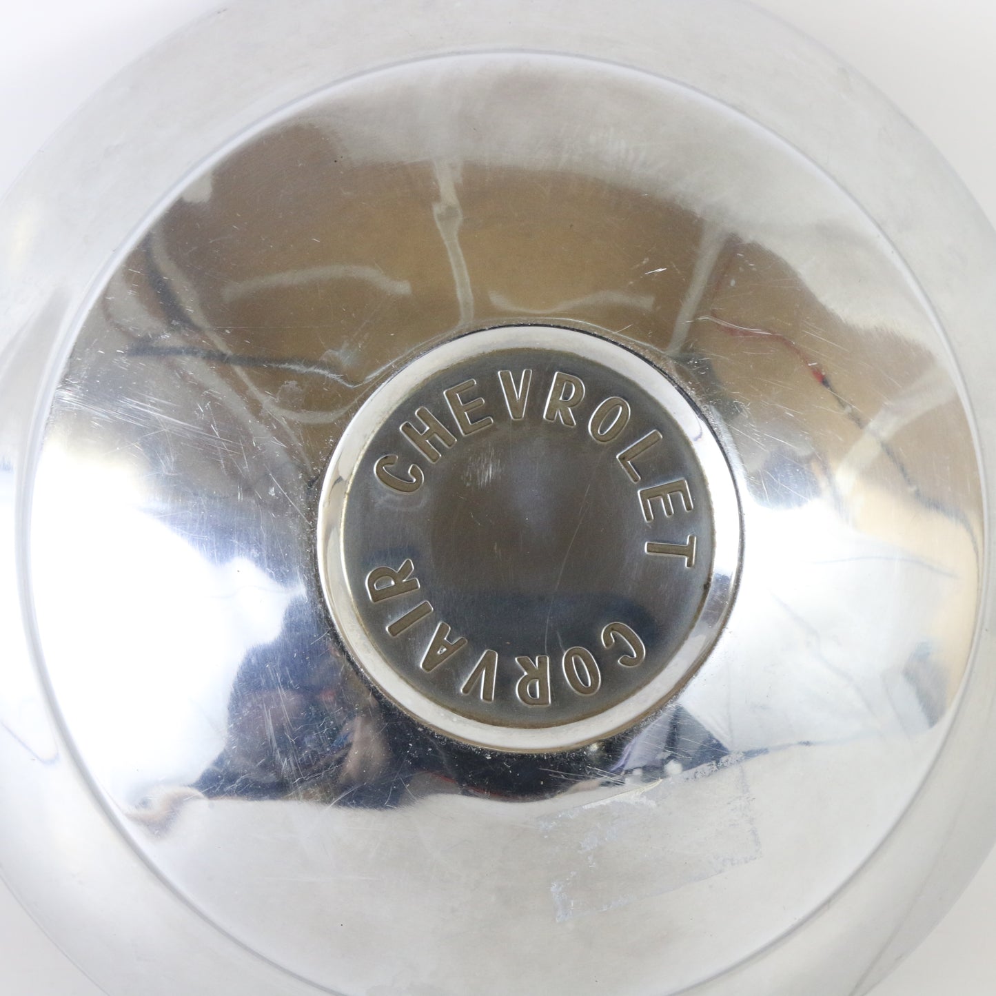 1960s Chevrolet Corvair Dog Dish Metal Wheel Hubcap 9.75"