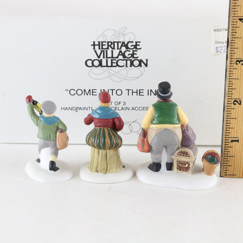 Dept 56 Heritage Village Come Into The Inn Set Of 3 Christmas Accessories 5560-3