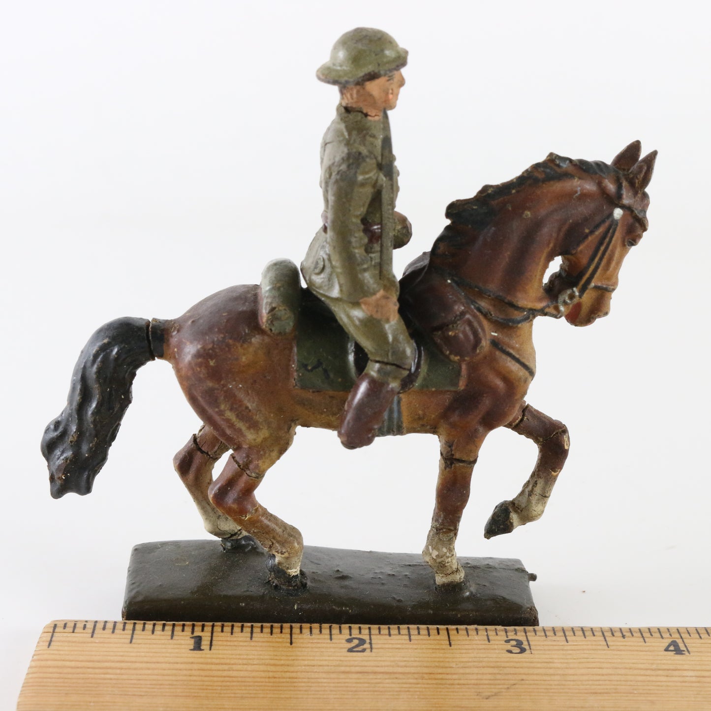 Lineol WWII horse with possible American soldier composite figure Germany