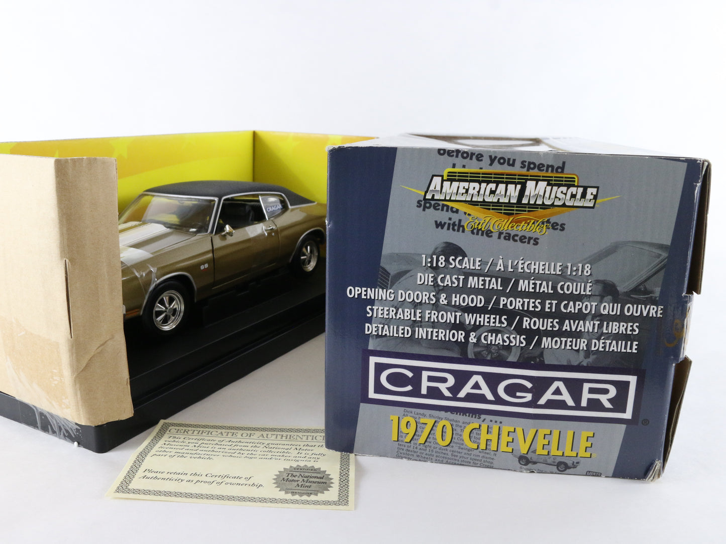 1970 Chevy Chevelle Cragar Gold American Muscle ERTL 1:18 Model Car 36684