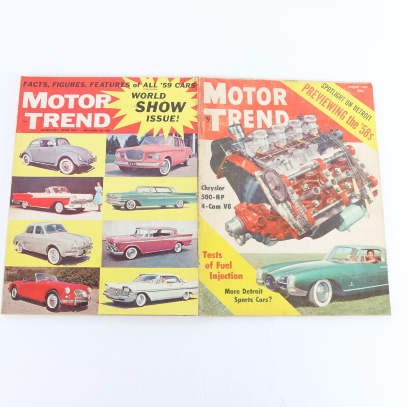 Lot Of 5 Motor Trend Aug 1957 Jan 1959 July Aug 1962 Oct 1964 Car Magazines
