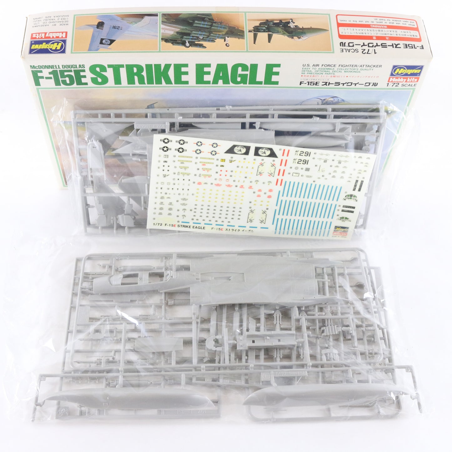 Mcdonnell Douglas F-15E Strike Eagle Fighter Plane Hasegawa 1:72 Model Kit K18