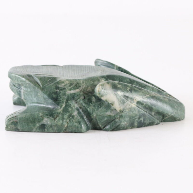 Carved Polished Jade (Jadeite, Nephrite?) Crouching Frog Figurine Pre Columbian?