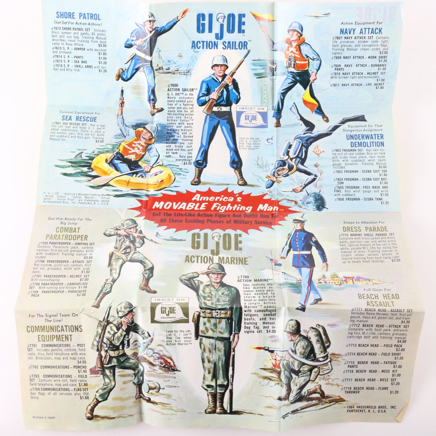 Lot Of 2 1960s Gi Joe Action Soldier Gear & Equipment Catalogs Original Inserts