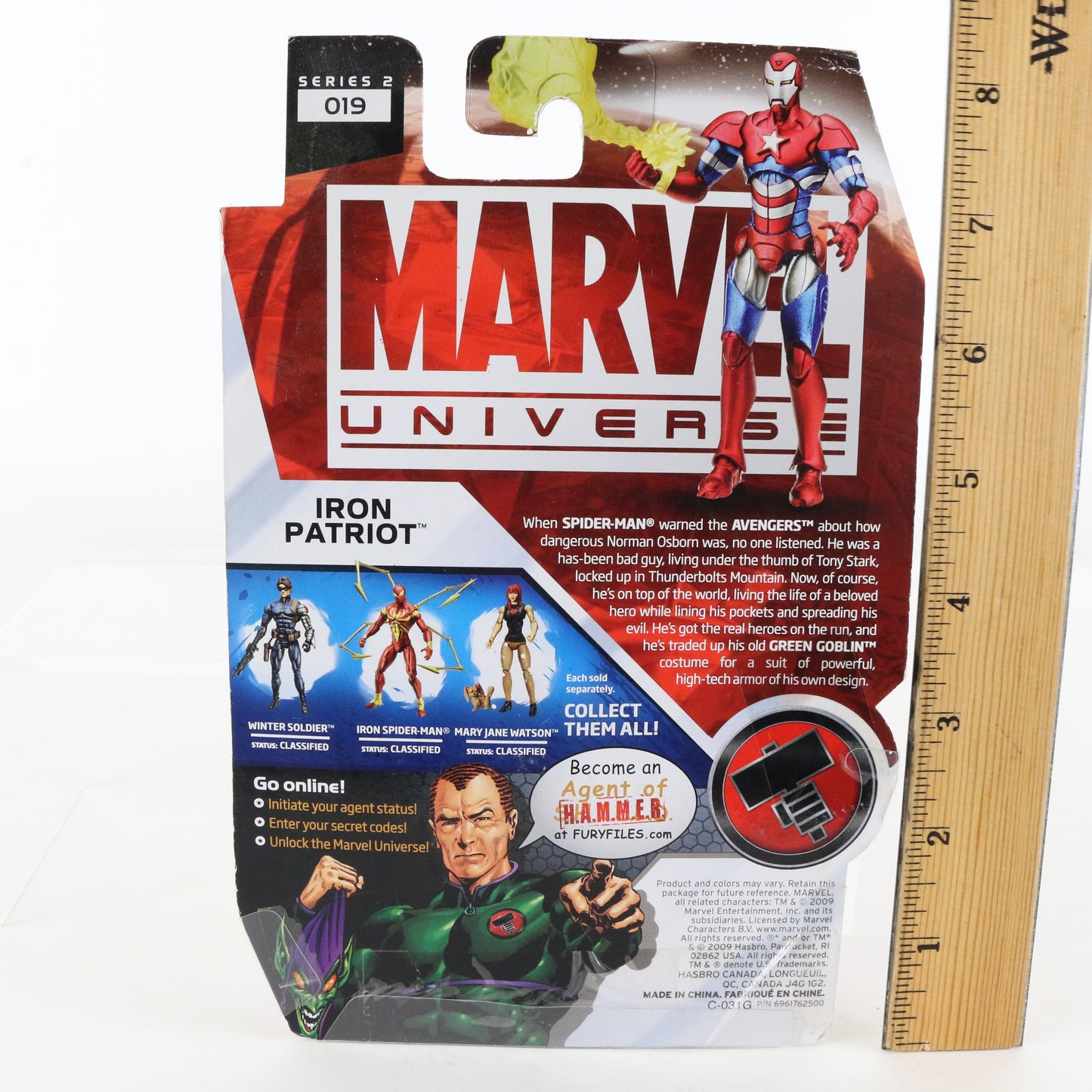 Marvel Universe Iron Patriot No Helmet Series 2 019 3.75" Action Figure Hasbro