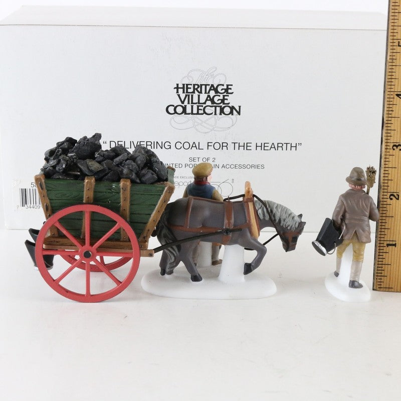 Dept 56 Heritage Village Delivering Coal For The Hearth Set Of 2 58326