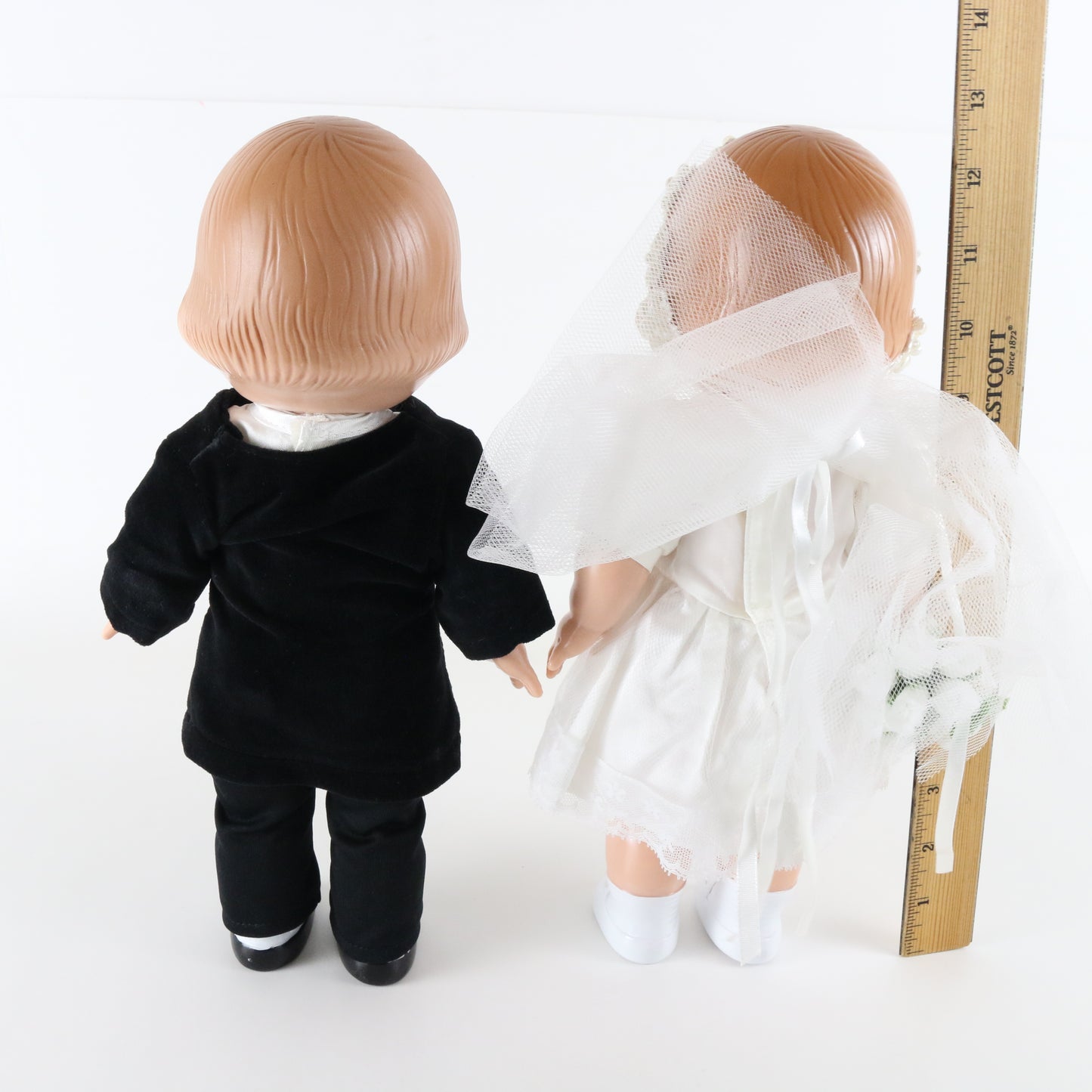 Lot Of 2 Campbell Kids VINTAGE Bride & Groom CSC Horsman 12" Dolls 1997