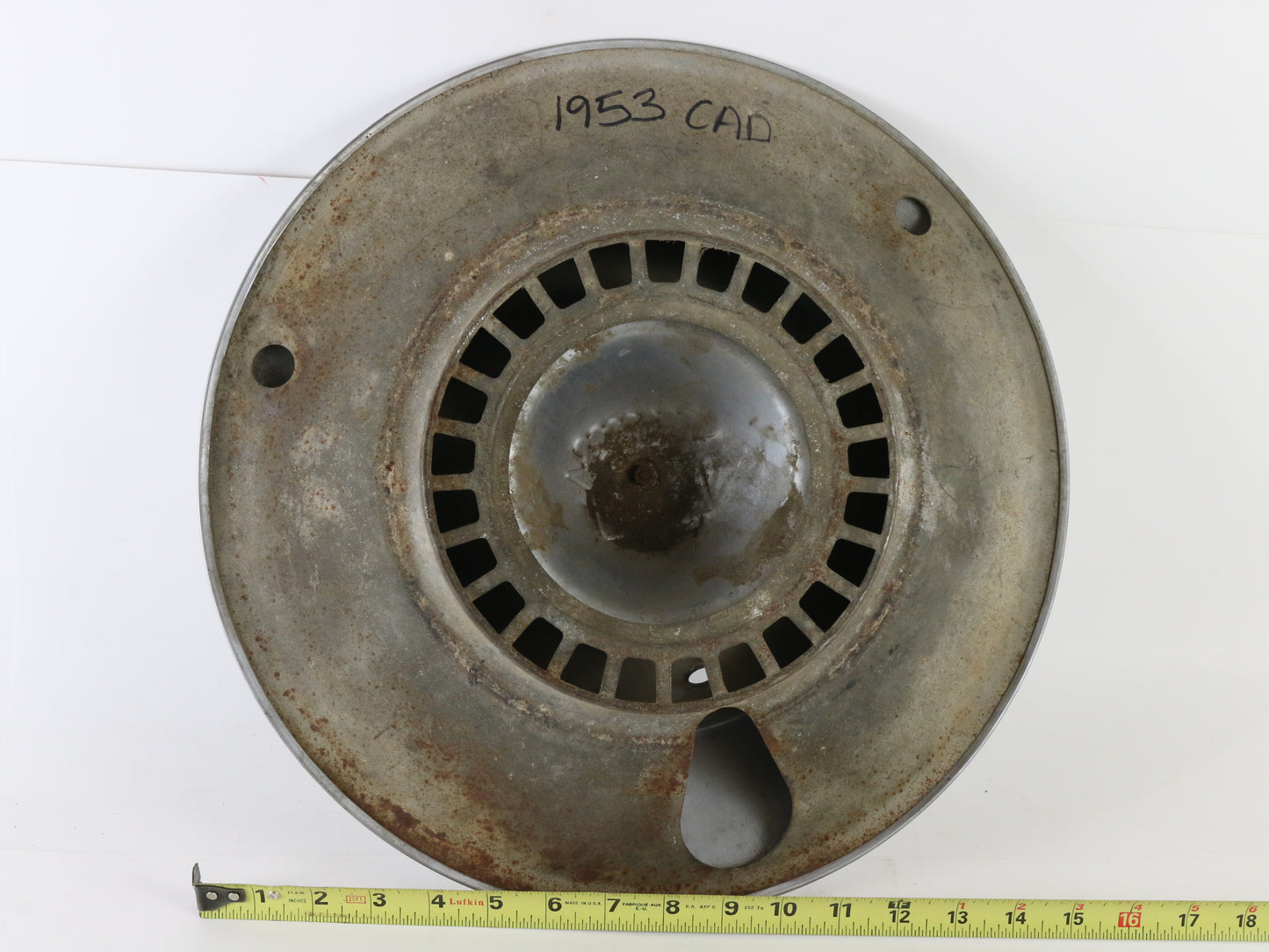 Lot Of 2 Vintage 1953 Cadillac Metal Wheel Hubcaps 15"