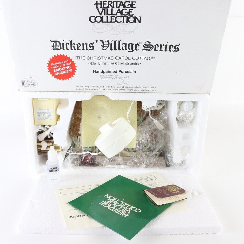 Dept 56 Dickens Village Smoking Christmas Carol Cottage Christmas Building
