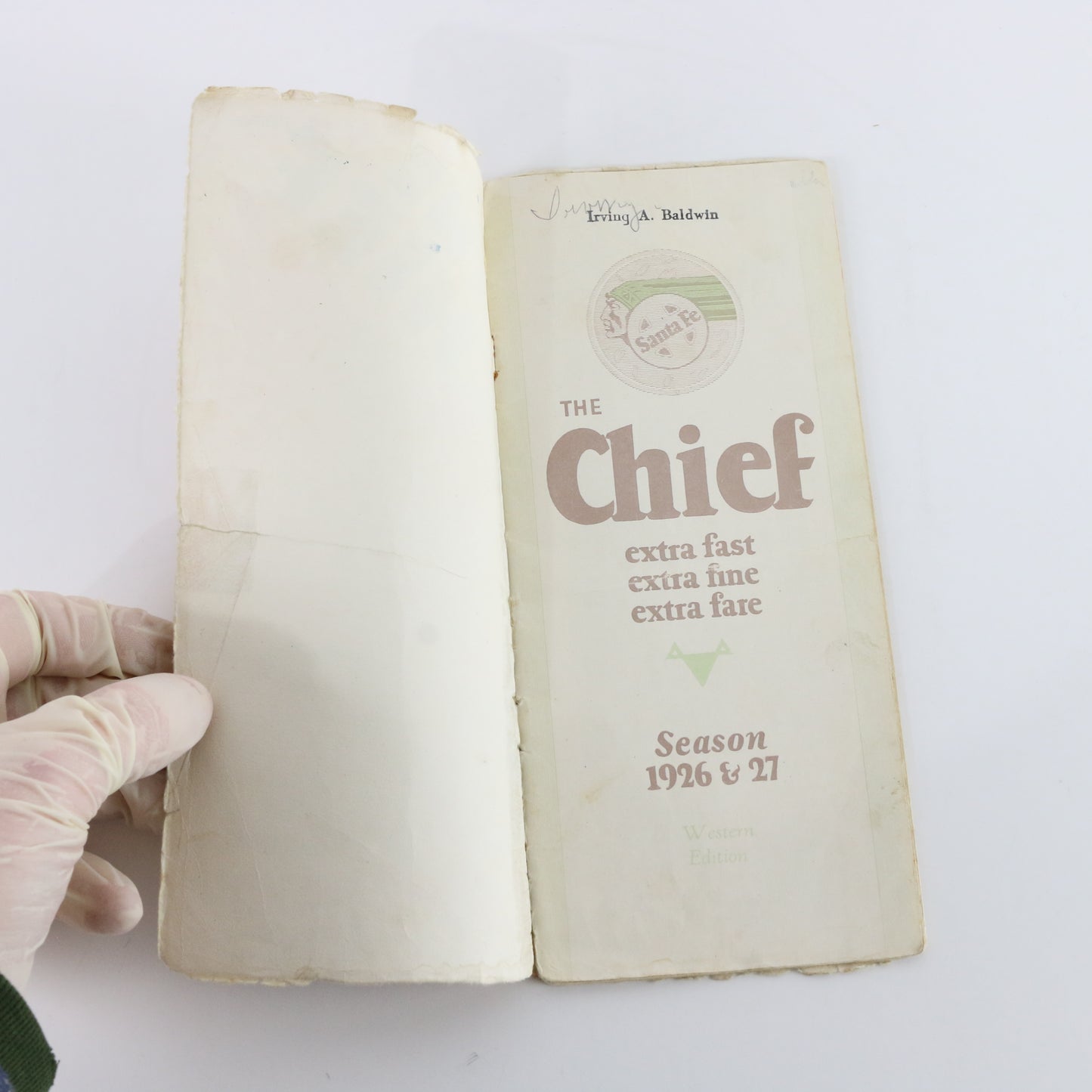 Original 1926-27 The Chief Santa Fe Railroad Advertising Pamphlet Irving Baldwin