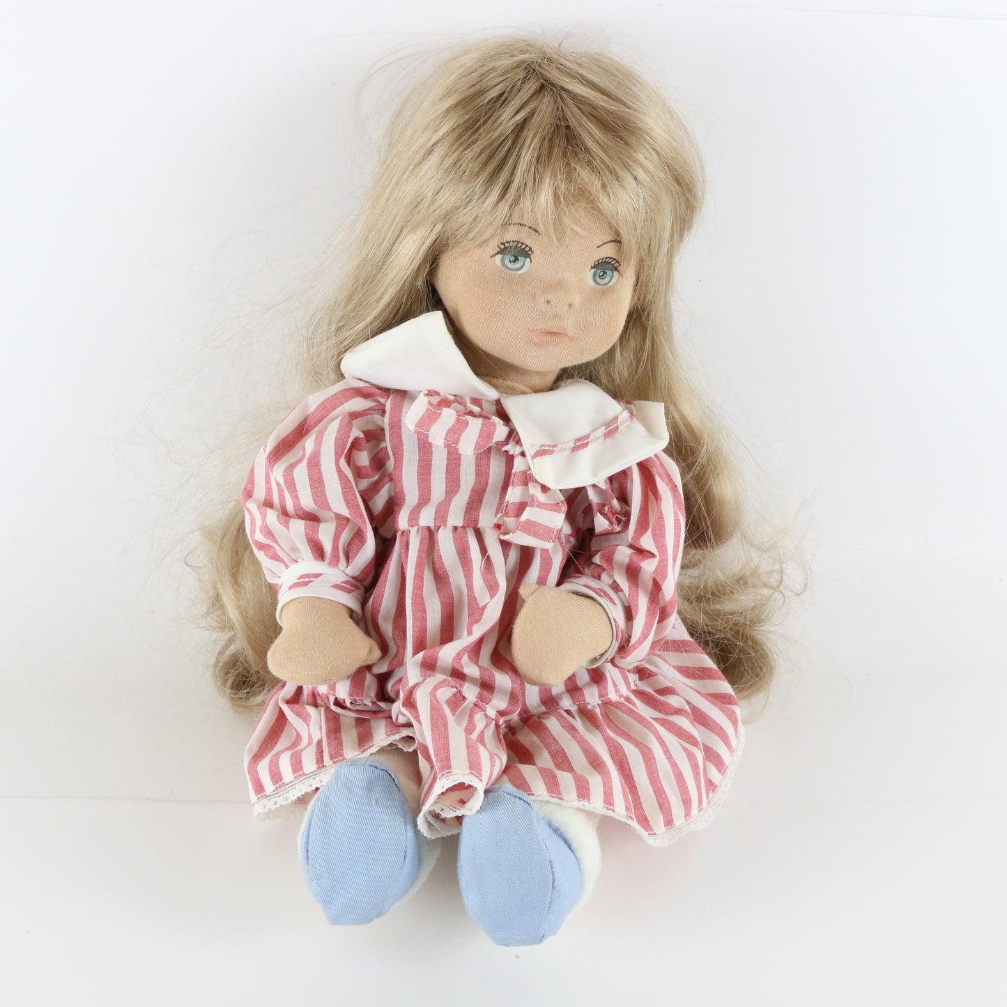 Herbert Stolle Stupsi Large Fabric 16.5" Doll W/ Red White Dress