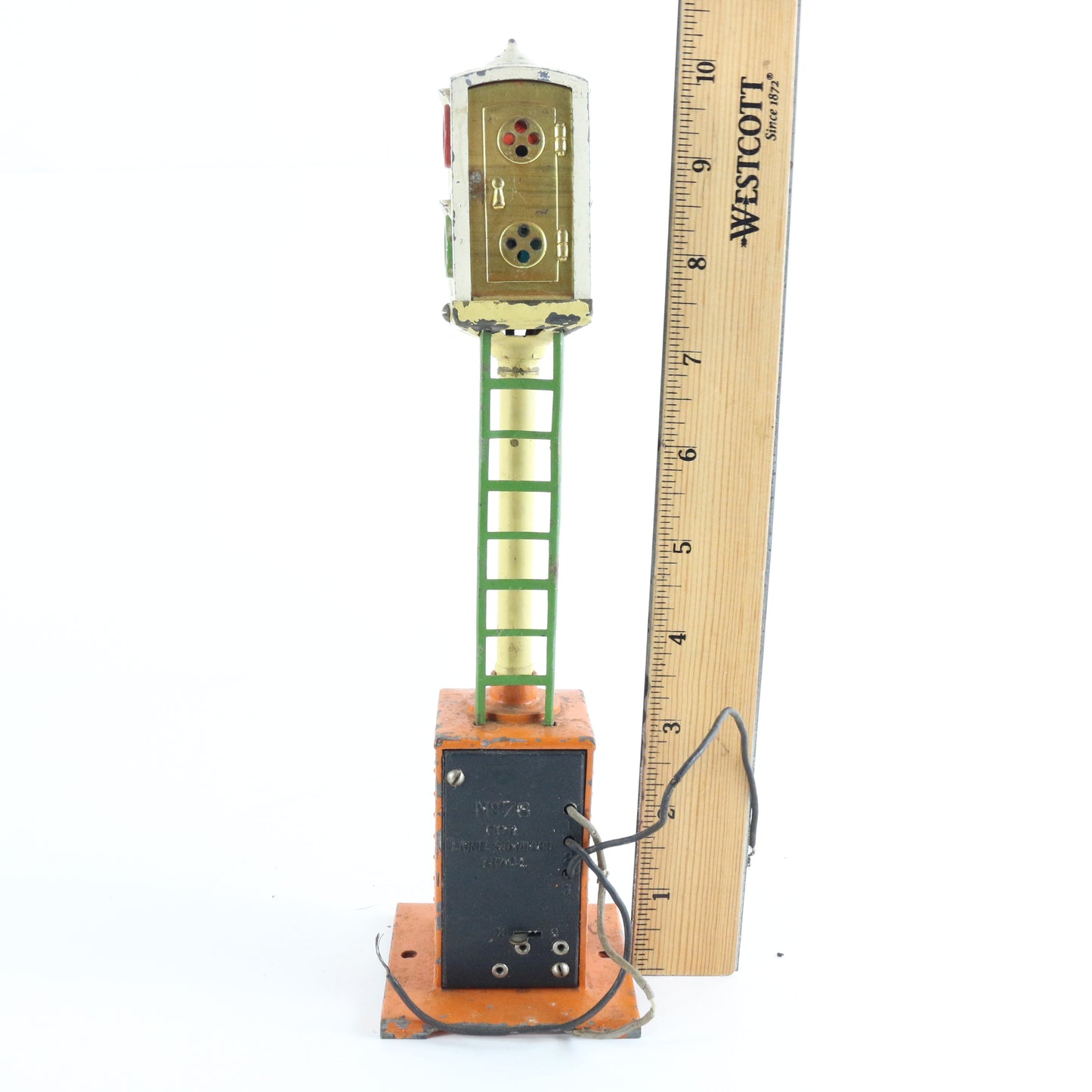 Prewar Block Signal Orange & White Lionel O 78 Model Train Accessory classic railroad signaling device
