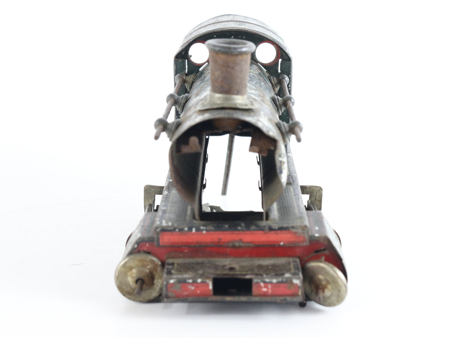 Red & Green Steam Locomotive Engine Shell Marklin O Prewar Tin Train antique tinplate loco shell restoration