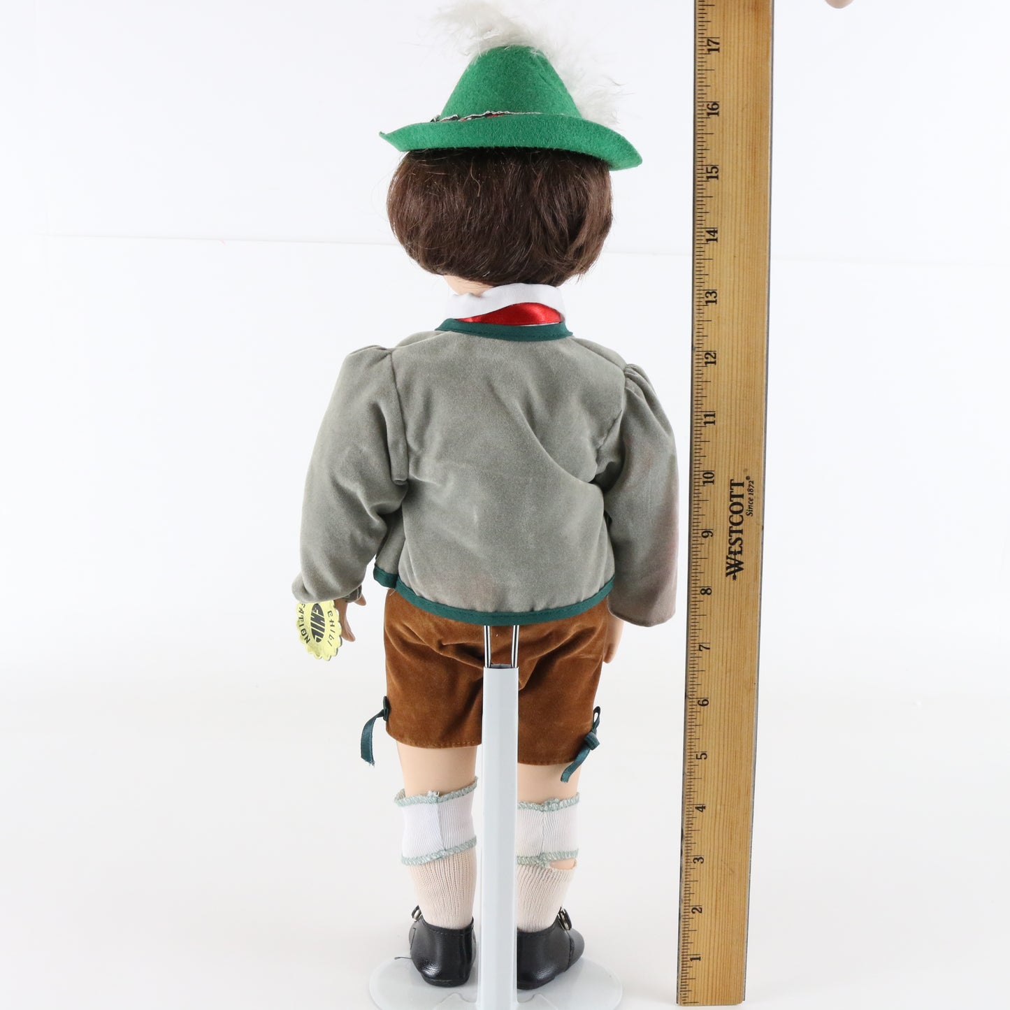 Vintage German Boy Chili Euro-exquisite Large 16" Porcelain Doll W/ Hat