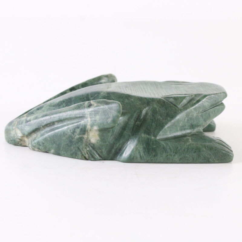 Carved Polished Jade (Jadeite, Nephrite?) Crouching Frog Figurine Pre Columbian?